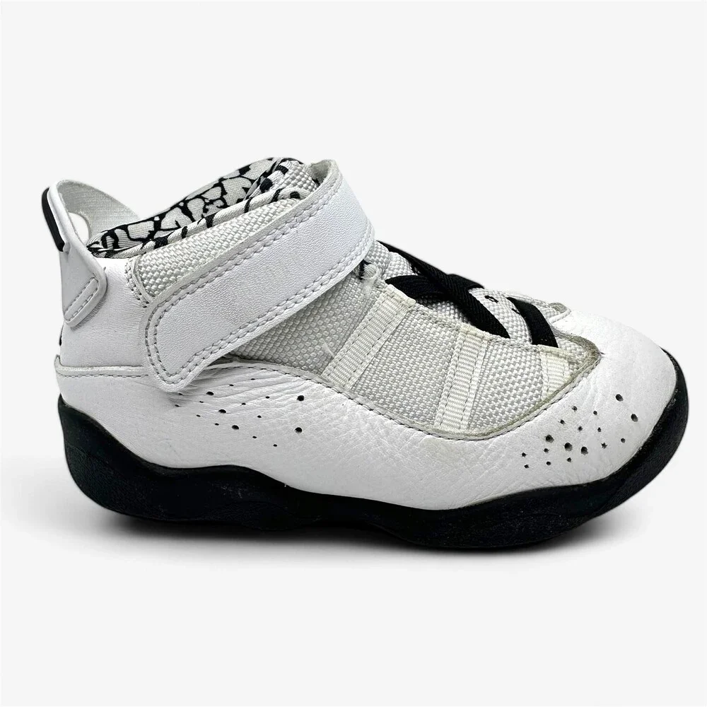 Jordan 6 Rings TD White Black Metallic Gold Baby Toddler Size 9 Sneaker